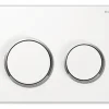 GEBERIT Betätigungsplatte Kappa 21 Platte weiß glänzend / Taster weiß glänzend / Dekorringe chrom 115.240.KJ.1