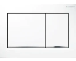 GEBERIT Betätigungsplatte Omega 30 Platte weiß glänzend / Taster weiß glänzend / Dekorstreifen chrom 115.080.KJ.1
