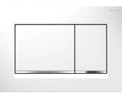 GEBERIT Betätigungsplatte Sigma20 (ex Sigma30) Platte weiß glänzend / Taster weiß glänzend / Dekorstreifen chrom 115.883.KJ.1