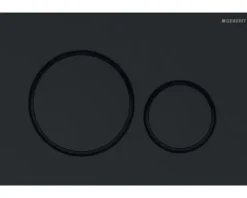 GEBERIT Betätigungsplatte Sigma 20 Platte schwarz glänzend / Taster schwarz glänzend / Dekorringe matt 115.882.DW.1