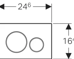 GEBERIT Betätigungsplatte Sigma 20 Platte weiß glänzend / Taster weiß glänzend / Dekorringe chrom 115.882.KJ.1