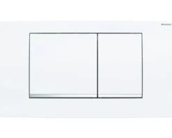 GEBERIT Betätigungsplatte Twinline 30 Platte weiß glänzend / Taster weiß glänzend / Dekorstreifen chrom 115.899.KJ.1