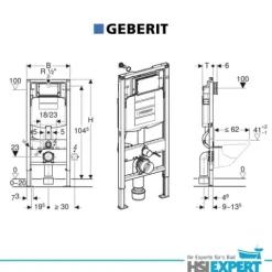 Geberit Duofix Spülkasten Sigma 111300005 WC Villeroy Boch spülrandlos inkl. Zubehör Set