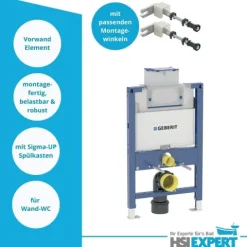 Geberit Duofix Vorwandelement Sigma 111300005 HGMBAD Vento WC spülrandlos inkl. Zubehör Set