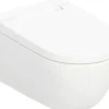 GEBERIT Dusch-WC Set Aquaclean Alba Tiefspüler ohne Spülrand mit weiß glänzend mit KeraTect® Spezialglasur und WC-Sitz 146.350.01.1