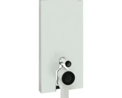 GEBERIT Monolith Plus Sanitärmodul für Stand-WC 101 cm mit P-Anschlussbogen, Wasseranschluss seitlich 131.203.SI.5 weiß