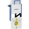GEBERIT Nassbauelement Kombifix für Wand-WC 108 cm, mit Sigma UP-Spülkasten 12 cm für Geruchsabsaugung tiefenverstellbar für Betätigung von vorne 110.367.00.5