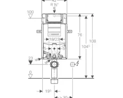 GEBERIT Nassbauelement Kombifix für Wand-WC 108 cm, mit Sigma UP-Spülkasten 12 cm für Geruchsabsaugung tiefenverstellbar für Betätigung von vorne 110.367.00.5