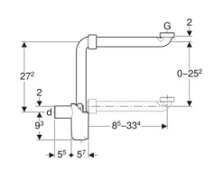Geberit Raumsparsiphon für Waschtisch 1 1/4" x 40 mm 151.117.11.1
