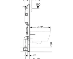 GEBERIT Vorwandelement Duofix Basic für WC Bauhöhe 1120 mm mit Delta Spülkasten 458.103.00.2