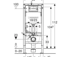 GEBERIT Vorwandelement Duofix Basic für WC Bauhöhe 1120 mm mit Delta Spülkasten 458.103.00.2