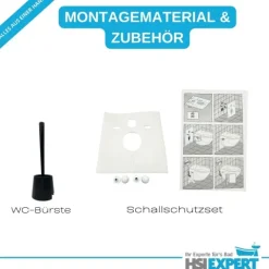 Geberit Vorwandelement Duravit D-Code WC spülrandlos inkl. Zubehör Set