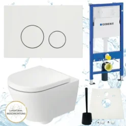 Geberit Vorwandelement Duravit D-Code WC spülrandlos inkl. Zubehör Set