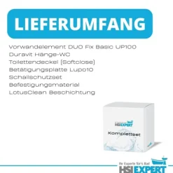 Geberit Vorwandelement Duravit D-Code WC spülrandlos inkl. Zubehör Set