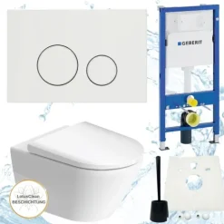 Geberit Vorwandelement Duravit D-Neo WC spülrandlos inkl. Zubehör Set