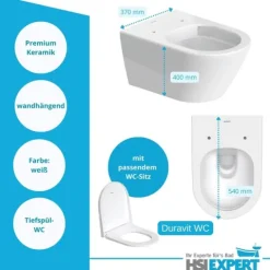 Geberit Vorwandelement Duravit D-Neo WC spülrandlos inkl. Zubehör Set