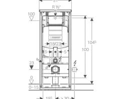 GEBERIT Vorwandelement GIS für WC mit Sigma UP-Spülkasten 12 cm Bauhöhe 1045 mm 461.303.00.5