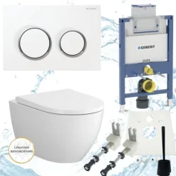 Geberit Vorwandelement Omega 82 cm Bartolo WC spülrandlos inkl. Zubehör Set