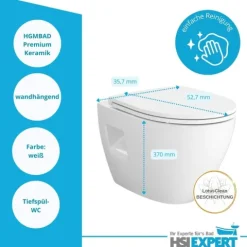 Geberit Vorwandelement Omega 98 cm Vento WC spülrandlos inkl. Zubehör Set