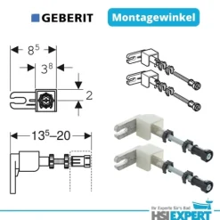 Geberit Vorwandelement Omega 82 cm Vento WC spülrandlos inkl. Zubehör Set