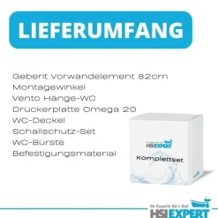 Geberit Vorwandelement Omega 82 cm Vento WC spülrandlos inkl. Zubehör Set