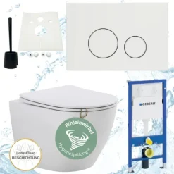 Geberit Vorwandelement RIVA WC spülrandlos R(h)einwirbel Spülung Set