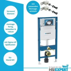 Geberit Vorwandelement Sigma 111300006 Duravit D-Neo WC spülrandlos inkl. Zubehör Set