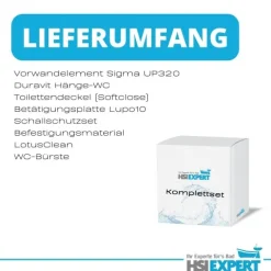 Geberit Vorwandelement Sigma 111300006 Duravit D-Neo WC spülrandlos inkl. Zubehör Set