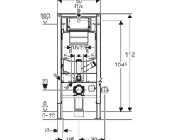 GEBERIT Vorwandelement Unterputzspülkasten Duofix für WC für Geruchsabsaugung mit Abluft Betätigung von vorne 111.364.00.5