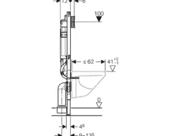 GEBERIT Vorwandelement Unterputzspülkasten Duofix für WC für Geruchsabsaugung mit Abluft Betätigung von vorne 111.364.00.5