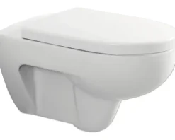 GEBERIT Wand-WC Set Renova Tiefspüler ohne Spülrand weiß glänzend mit WC-Sitz CG02035000