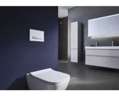 GEBERIT Wand-WC Set Smyle Square Tiefspüler ohne Spülrand weiß glänzend mit Schallschutzset und WC-Sitz mit Absenkautomatik CG05030000