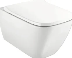 GEBERIT Wand-WC Set Smyle Square Tiefspüler ohne Spülrand weiß glänzend mit Schallschutzset und WC-Sitz mit Absenkautomatik CG05030000