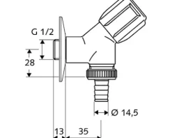 Geräteschrägsitzventil Comfort 1/2" verchromt