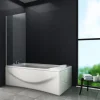 GLASDEALS Badewannenaufsatz glas Fixe Duschtrennwand STURDO 70 x 140 cm