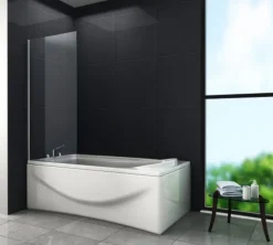 GLASDEALS Badewannenaufsatz glas Fixe Duschtrennwand STURDO 70 x 140 cm
