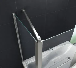 GLASDEALS Badewannenaufsatz glas Eck-Duschtrennwand UNIONO 70 cm