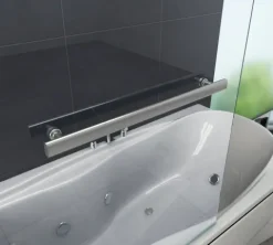 GLASDEALS Badewannenaufsatz glas Eck-Duschtrennwand UNIONO 70 cm