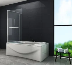 GLASDEALS Badewannenaufsatz glas Eck-Duschtrennwand UNIONO 70 cm