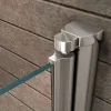 GLASDEALS Badewannenaufsatz glas Duschtrennwand BREASE-FROST 100 x 140 cm