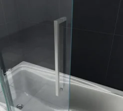 GLASDEALS Badewannenaufsatz glas Schiebetür-Duschtrennwand DOZE 120 x 150 cm