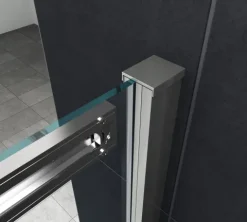 GLASDEALS Badewannenaufsatz glas Schiebetür-Duschtrennwand DOZE 120 x 150 cm