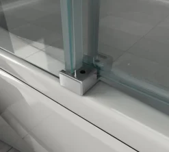 GLASDEALS Badewannenaufsatz glas Schiebetür-Duschtrennwand DOZE 120 x 150 cm