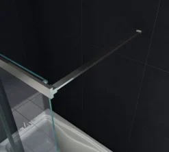 GLASDEALS Badewannenaufsatz glas Schiebetür-Duschtrennwand DOZE 120 x 150 cm