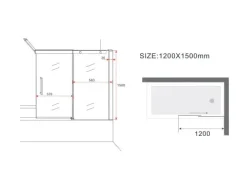 GLASDEALS Badewannenaufsatz glas Schiebetür-Duschtrennwand DOZE 120 x 150 cm