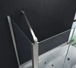 GLASDEALS Badewannenaufsatz glas Eck-Duschtrennwand AROUND 75 cm