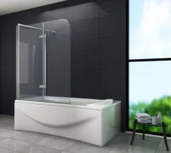 GLASDEALS Badewannenaufsatz glas Eck-Duschtrennwand AROUND 75 cm