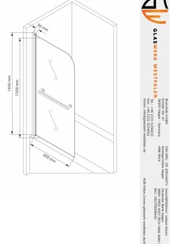 Glaswerk Westfalen- 100x140cm Badewannenaufsatz