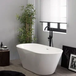 Glänzend weiße 180 cm feistehende Badewanne | Allegra