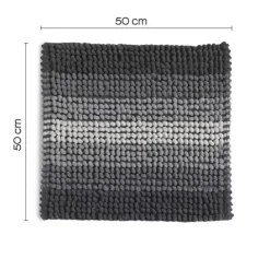 Grauer Badezimmerteppich cm 50x50 aus Baumwolle und Mikrofasern | Benjamin